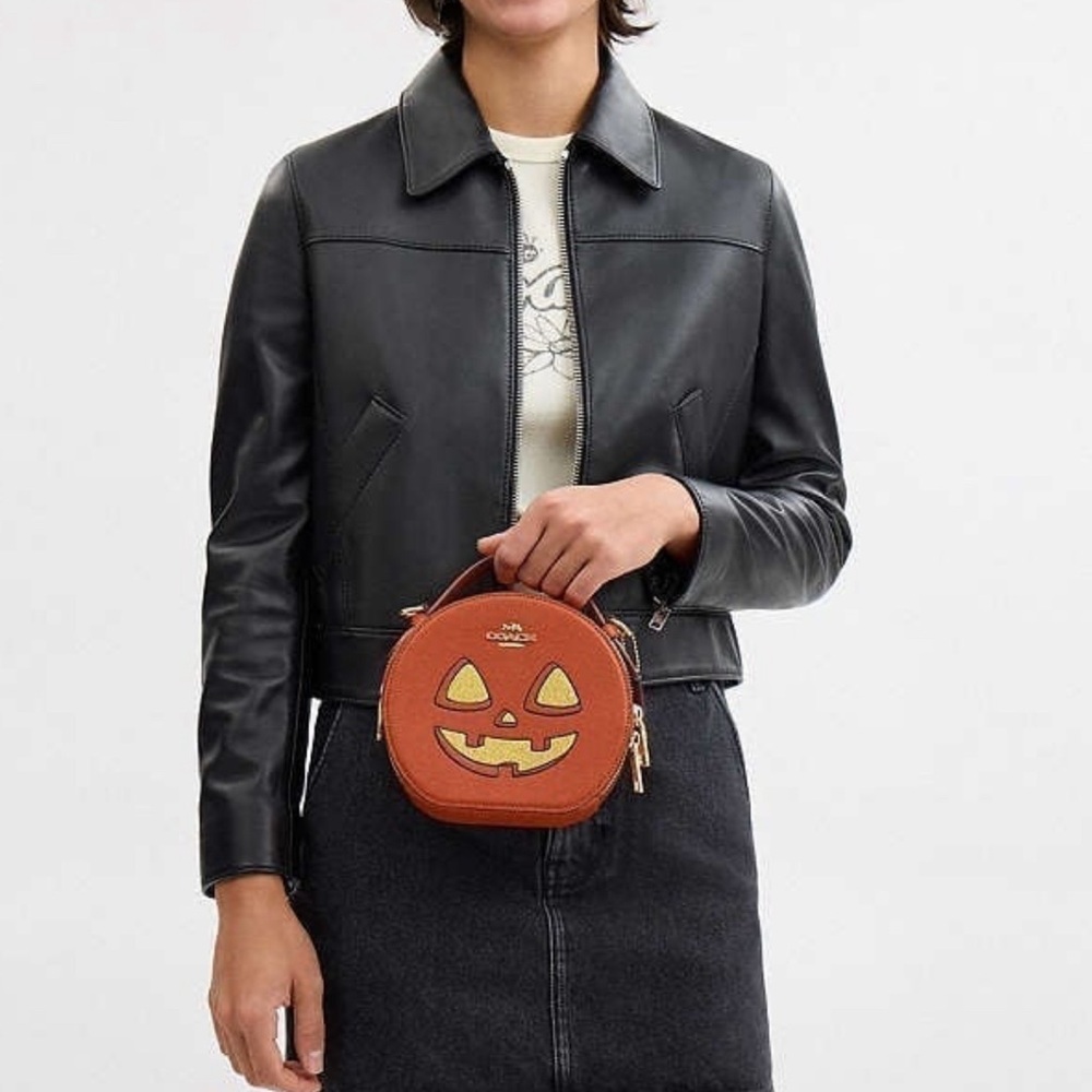 Last 3! New Coach Canteen Crossbody Bag With Halloween Pumpkin Print CW468 - Picture 3 of 5